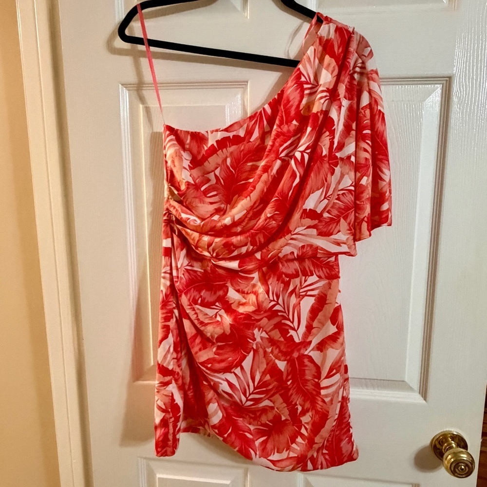 DO + BE One Shoulder Tropical Print Dress Mini | Resort Vacation | Size M